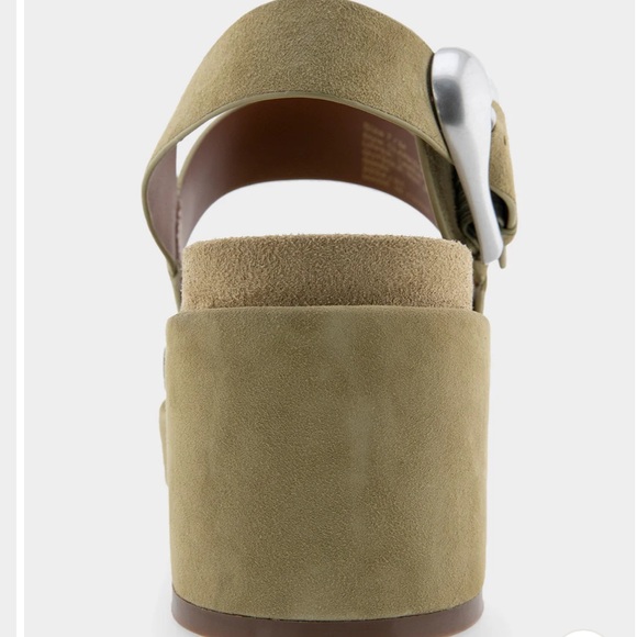 Aerosoles Clarkson Platform Sandal - Olive Suede - Picture 5 of 8